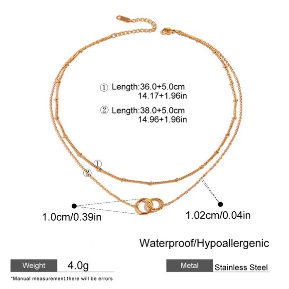 18k Gold Plated Double Layers Thin Chain Necklace - Picture 5 of 8